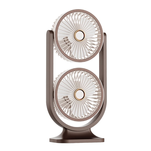 USB Rechargeable Desktop Fan Portable Double Head Cooling Fan For Home Outdoor Travel School Cooling Accessories