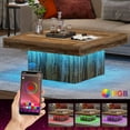 thumbnail image 6 of Tribesigns Coffee Table Square LED Coffee Table Engineered Wood Low Coffee Table for Living Room, 6 of 6