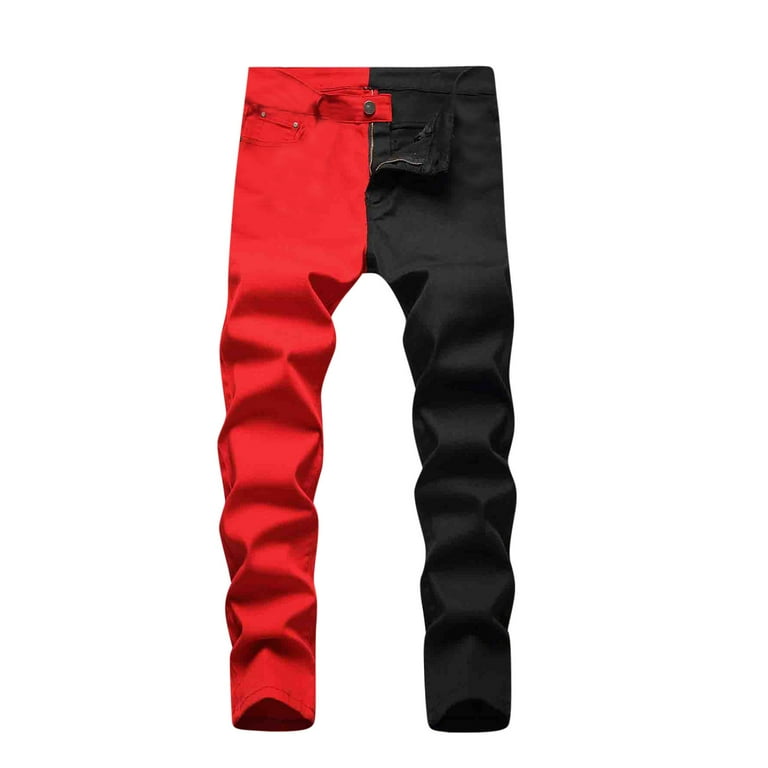 Pajama Pants for Men Cargo Pants New Fashion Casual Men's Zip Closure Panel  Washed Stretch Casual Trousers Jeans Trousers Winter Pants for Men Dress  Pants 