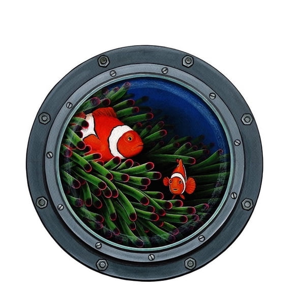 Walls of the Wild Clownfish Submarine Window Wall Decal Sticker