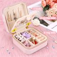 thumbnail image 4 of MINKUROW Travel Jewelry Box - Velvet Mini Jewelry Organizer,Small Jewelry Case for Girls Women,Jewelry Storage Box for Rings Earrings Necklace (Square,Lotus Pink), 4 of 8
