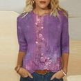 thumbnail image 2 of RQYYD Womens Tops Casual,Womens 3/4 Sleeve Crewneck Cute Shirts Casual Print Trendy Blouses Three Guarter Length Pullover, 2 of 4