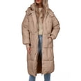 thumbnail image 2 of Pyhlmscde Women's Casual Long Waisted Thick Warm Cotton Down Coat, Winter Coats for Women, Long Puffer Coat Women, Winter Clothes for Women, 2 of 6