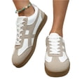 thumbnail image 5 of UDAUDU Women's Retro Gum Sole Fashion Sneakers Lace Up Slip On Detail Casual Retro Walking Shoes 2026 Trendy Casual Tennis-Anti Slip Trainers Gray 7 Wide, 5 of 5