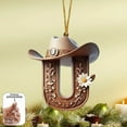 thumbnail image 2 of Moocorvic Personalized 26 Initials Christmas Ornaments, Brown Cowboy Style Acrylic Alphabet Christmas Tree Decorations(U), 2 of 6