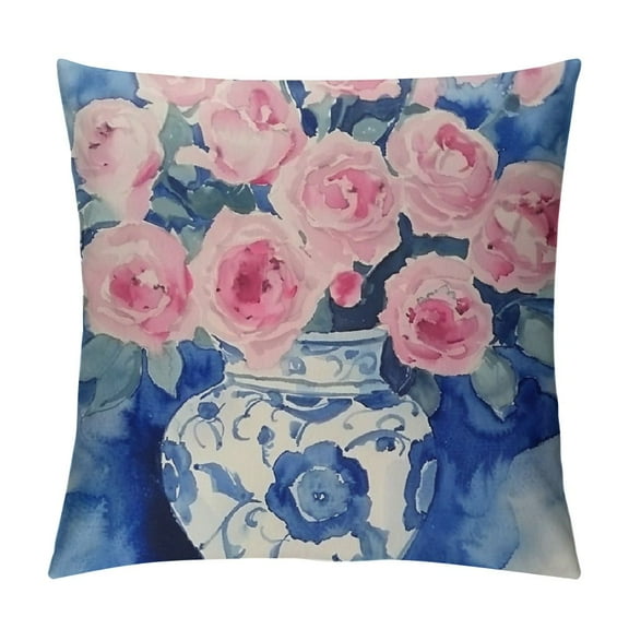 Creowell   Blue and White Pillow Covers, Chinoiserie Pillow Cover, Chinoiserie Decor, Blue Throw Pillows for Couch, Pillow Cover White