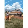 thumbnail image 3 of Diesel Locomotive and Cowboy (100% Cotton Tea Towel, Decorative Hand Towel, Kitchen and Home), 3 of 3