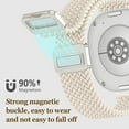 thumbnail image 3 of XiHAMA Braided Magnetic Bands Compatible with Samsung Galaxy Watch 8 Band 40mm 44mm/8 Classic 46 mm Women/Men,Elastic Nylon Fabric One Click No Gap Sport Strap, 3 of 8