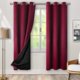 thumbnail image 1 of Cortinas opacas 100% con aislamiento térmico para dormitorio con forro negro, cortina con ojales reductores de ruido para oscurecer la habitación completa de doble capa (2 paneles) Xemadio WMZL-2111-11, 1 of 9