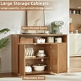 thumbnail image 3 of LELELINKY 45.3'' Kitchen Storage Cabinet, Pantry Cabinet with Doors and Adjustable Shelf, Buffet Cabinet Sideboard for Dinning Room, Brown, 3 of 8
