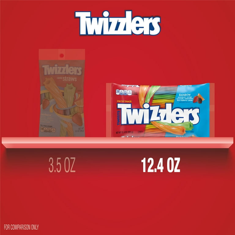 TWIZZLERS Twists Rainbow Candy, 27.5 oz tub, 105 pieces