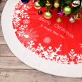 thumbnail image 2 of Christmas Tree Skirt, 48 inch Red Snowflake Tree Skirt with Withe Plush Faux Fur Edge for Christmas Decorations, Rustic Xmas Tree Holiday Decorations, 2 of 7
