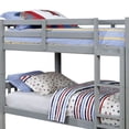 thumbnail image 4 of Slatted Twin Over Twin Bunk Bed with Attached Ladder Gray - Saltoro Sherpi, 4 of 5
