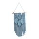 thumbnail image 1 of Tapiz de pared de macramé con borlas de hojas, decoración bohemia para pared, arte decorativo Azul, 1 of 9