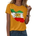 thumbnail image 2 of GEWSEY Women's Iran Map with Lion and Sun Emblem Vintage Persian Heritage V-Neck T-Shirt (Gold, L), 2 of 6