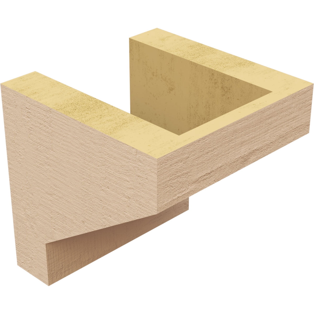 5"W x 5"D x 5"H Wide Clemmons Rough Cedar Woodgrain TimberThane Corbel, Primed Tan
