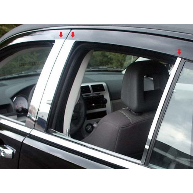 QAA is Compatible with 2007-2012 Dodge Caliber 6 Piece Stainless Pillar Post Trim PP47951