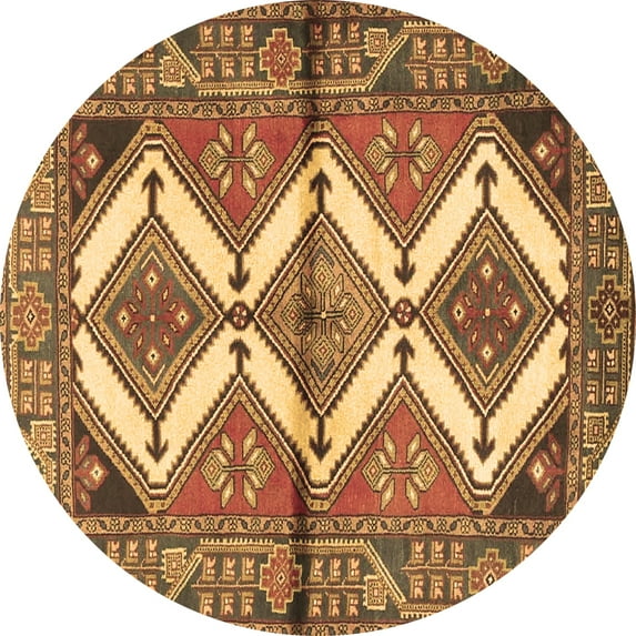 Ahgly Company Indoor Round Persian Brown Traditional Area Rugs, 5' Round