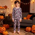 thumbnail image 2 of MEZZALL Halloween Boys Girls Cartoon Print Pajama Sets O-Neck Long Sleeve T-Shirts And Pants Soft Sleepwear For Toddler Home Loungewear 2 Piece Nightwear, 2 of 5