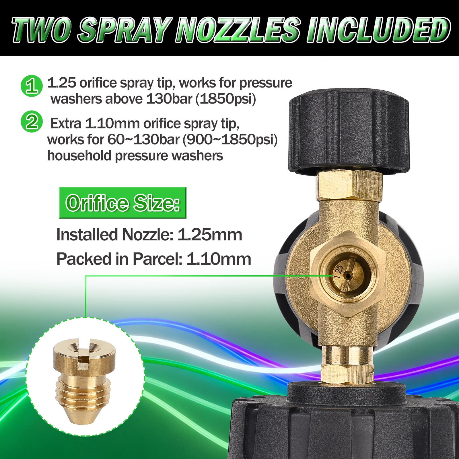 Bear Force Pressure Washer Brass Foam Cannon (Wide Mouth) – Car Wash Snow Foam Lance Pressure Washer Foam Sprayer for Car Washing with 360° Adjustable Thick Foam + 1/4 Quick Connector, 32oz Bottle