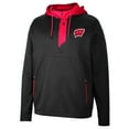 thumbnail image 2 of Men's Colosseum Black Wisconsin Badgers Luge 3.0 Quarter-Zip Hoodie, 2 of 3