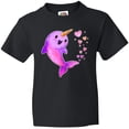 thumbnail image 3 of Inktastic Valentine's Day Cute Pink Narwhal with Hearts Youth T-Shirt, 3 of 5