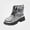 Silver, variant on Viluyesy Girls Glitter Boots Non Slip Comfortable Durable Easy On Off Side Zipper Sequin Bow Dressy Shoes Black Size 2 Big Kids