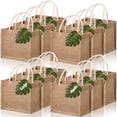thumbnail image 1 of Paquete de 12 bolsas de yute de arpillera Paterr, color marrón, 32 x 21 x 13 cm, 1 of 6