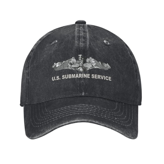 U.S. Submarine Service Unisex Adjustable Denim Baseball Cap Cotton Denim Dad Hat