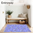thumbnail image 3 of ODIKA 6'x9' Machine Washable Non-Slip Area Rug, Enchanted Garden Wings with Floral Swirl Details High Traffic Rug with Pad, Blue, 721225, 3 of 8