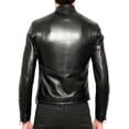 thumbnail image 2 of New Men's Genuine Lambskin Leather Jacket Black Motorcycle Biker Jacket A217, 2 of 3