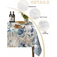 thumbnail image 2 of Spring Eucalyptus Coastal Table Cloth, Summer Blue Starfish Shell Waterproof Tablecloth for Square Tables, Reusable Washable Fabric Table Cover for Restaurant Kitchen Dining Tables 54"x54", 2 of 6