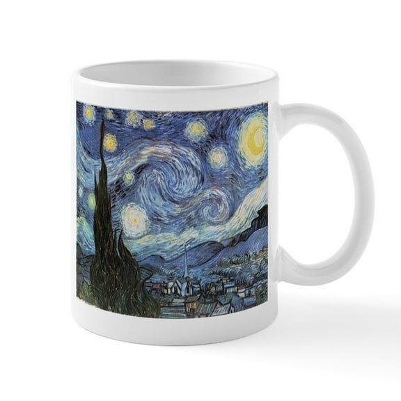 CafePress - Van Gogh Starry Night Mug - 11 oz Ceramic Mug - Novelty Coffee Tea Cup