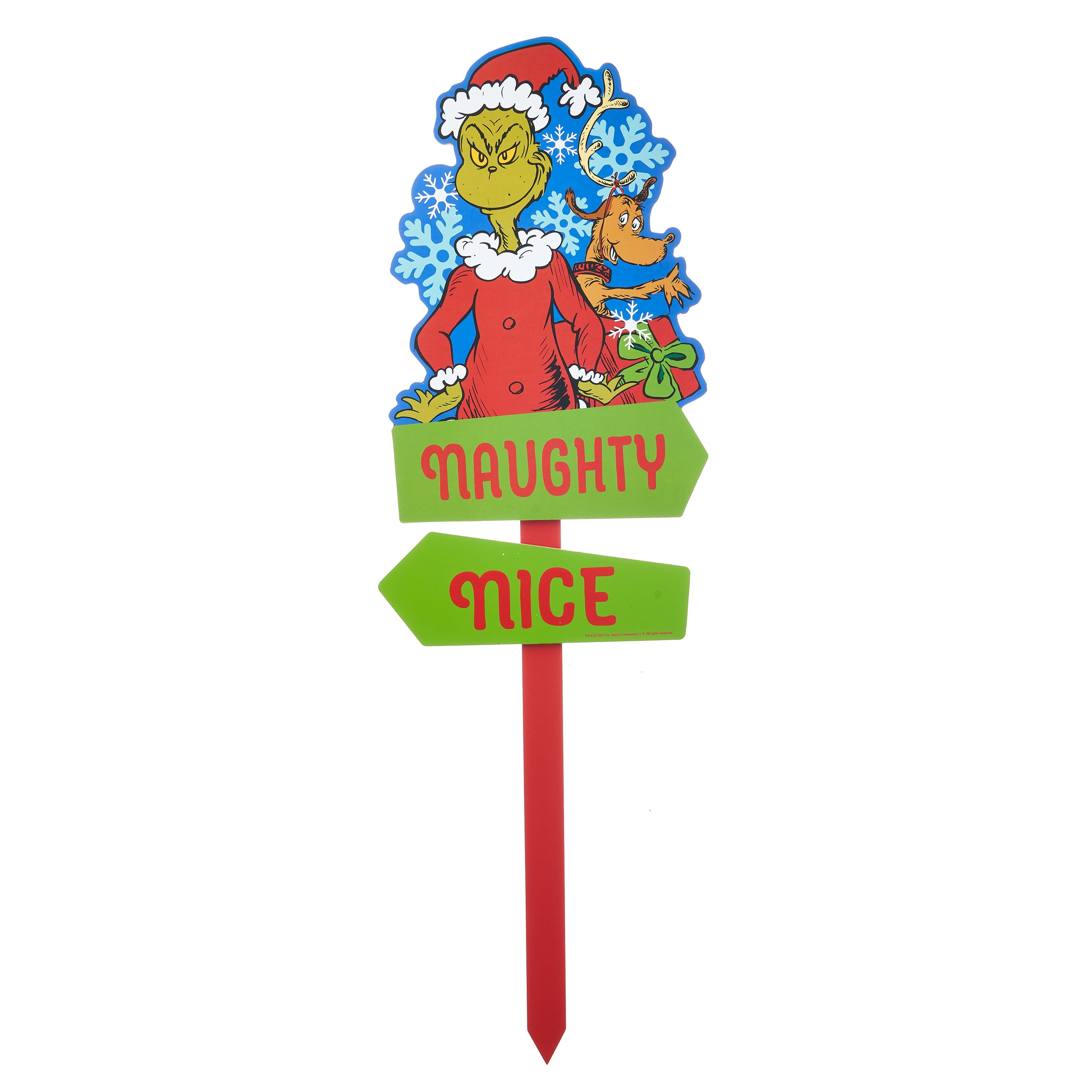 Holiday Time Christmas Yard Stake, Naughty/Nice Grinch