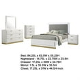 thumbnail image 5 of Caer 5pc Queen Bedroom Set in White- Gold Accents- Gray Upholstery, 5 of 6