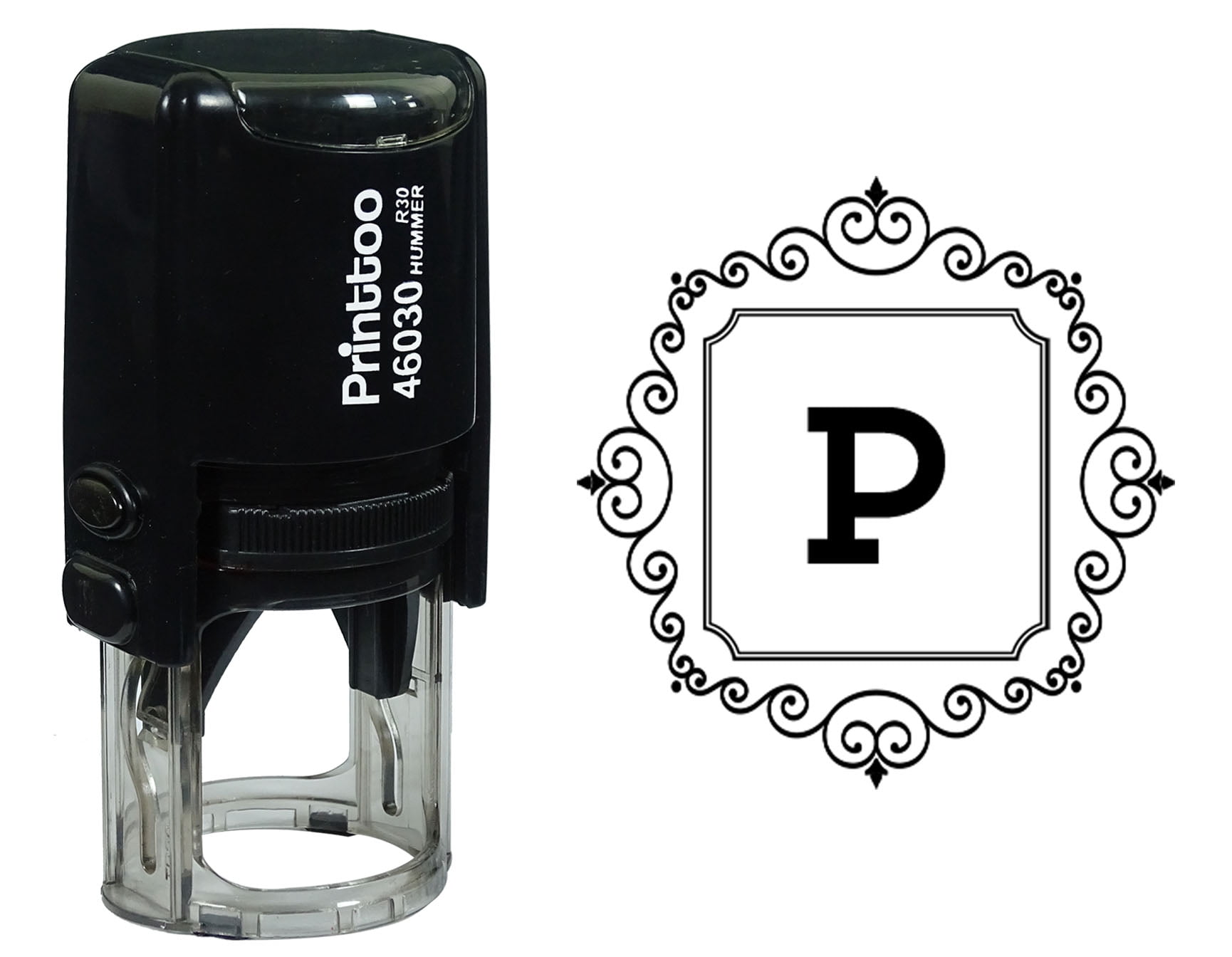 Self Inking Rubber Stamp - Custom 'Paid' Office Stamp, Black Ink, Re-inkable, Clear Base For Alignment