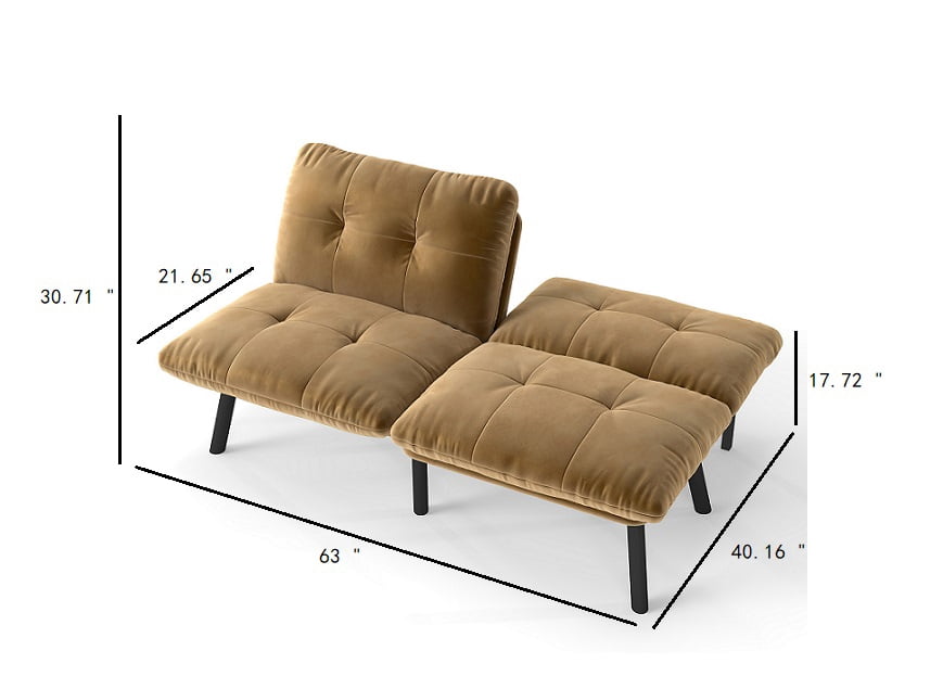 Convertible Futon Sofa Bed, Folding Sofa Sleeper,Modern Sofa Couch for Small Space,Apartment,Living Room,Brown
