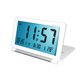 thumbnail image 1 of Reloj despertador digital de viaje con batería, reloj LCD con fecha, temperatura, repetición, luz nocturna y cubierta de cuero PU, 1 of 9