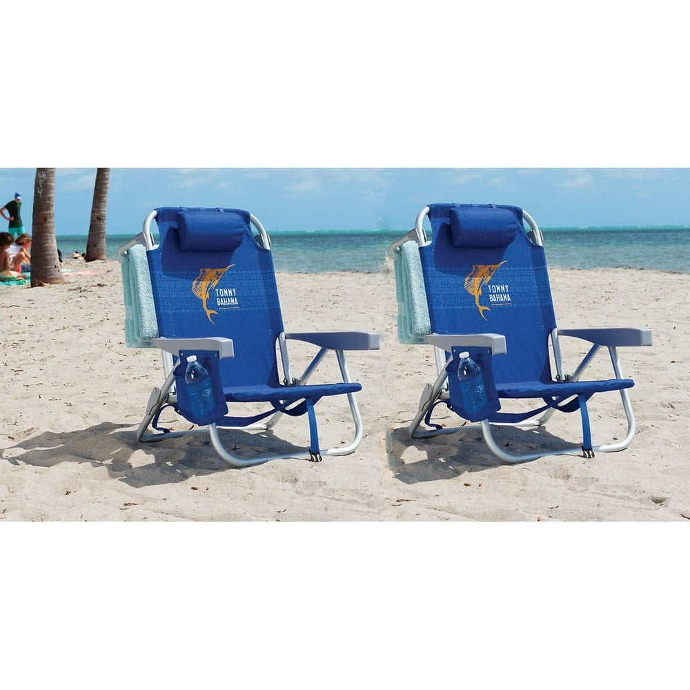 2 Tommy Bahama Backpack Beach Chair Blue (OLD KIND) - Walmart.com