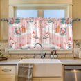 thumbnail image 2 of Yayeee Kitchen Curtains Tier Set of 2 Light Filtering 57"x24" Over Sink Window Panels, Pink Christmas Snowman, 2 of 7