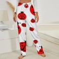 thumbnail image 3 of Ladybug Winter Female Pants Flannel High Waist Women Pants Lady Warm Straight Leg Plush Trousers, 3 of 7
