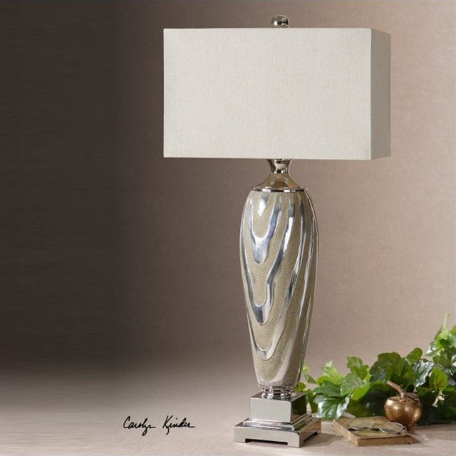 Uttermost Allegheny Lampe de Table en Céramique Beige Poussiéreux Rugueux