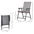 thumbnail image 3 of Outsunny 4-Piece Folding Dining Chair Set for Relaxing on Patio, Balcony, or Garden, Comfortable Outdoor Furniture with Armrests, Grey, 3 of 9