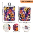 thumbnail image 5 of Yayeee 2 Pack Qtip Holder Bathroom Cotton Swab Canister with Lid Clear Dispenser Set, Colorful Painted Flowers Pattern, 5 of 6
