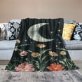 thumbnail image 2 of BCIIG Moon Blanket Throw Kids Flower Moon Blanket for Boys Girls Moon Phases Blanket Space Blanket Fleece Throw Blanket Moon Gifts College Dorm Blanket Sofa Couch Living Room Bed Camping  50x60in, 2 of 6