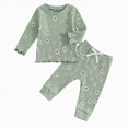 thumbnail image 5 of TOWED22 Toddler Girls Boys Christmas Pajamas Cute Graphic Jammies Santa Claus Kids Cotton Fall Winter Sleepwear Set 6-24 Months 2t 3t 4t 5t 6t 7t 8t 9t Children(Green,3-4 Y), 5 of 5