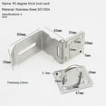 thumbnail image 5 of 4 Inch Door Hasp Latch 90 Degree, Stainless Steel Safety Right Angle Padlock Hasp Locking Latch Security Door Clasp Hasp Lock Latch, 5 of 5