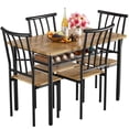 thumbnail image 2 of Ourlova Dining Table Set for 4 Metal and Wood Indoor Modern Rectangular 5-Piece Dining Table Furniture Set (Rustic Brown), 2 of 9