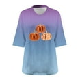 thumbnail image 4 of TKLPEHG Womens Plus Size Thanksgiving Shirts for Women Fall Fashion V Neck Pumpkin T-Shirt Casual Loose Short Sleeve Shirts (Sky Blue,XXL), 4 of 4