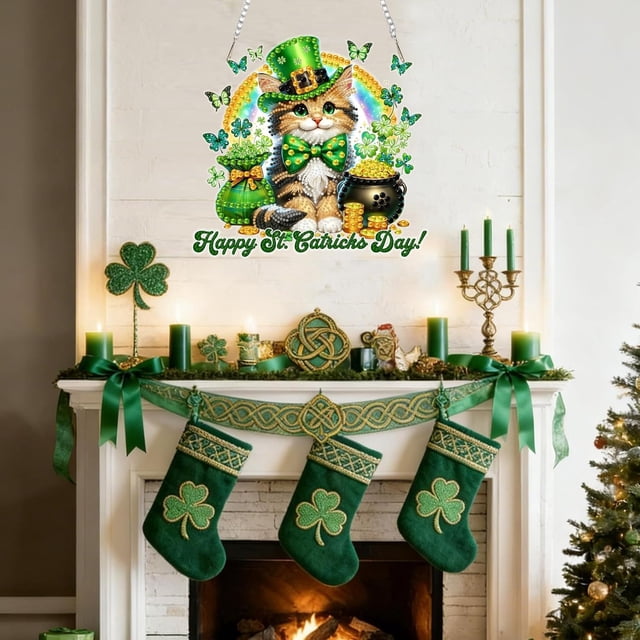 Rewenti Ensemble d'Art Diamant Suspendu pour la Saint-Patrick